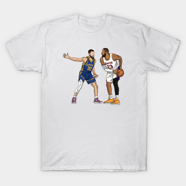 LeBron James Vs Steph Curry T-Shirt by Luna Illustration